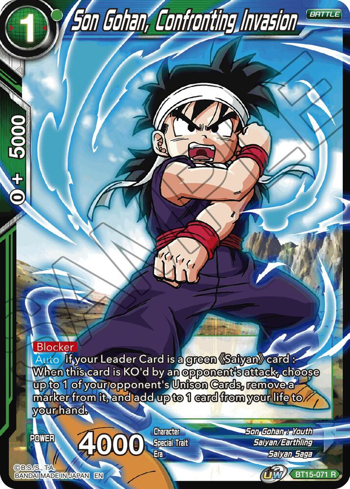 Son Gohan, Confronting Invasion BT15-071 card from Saiyan Showdown