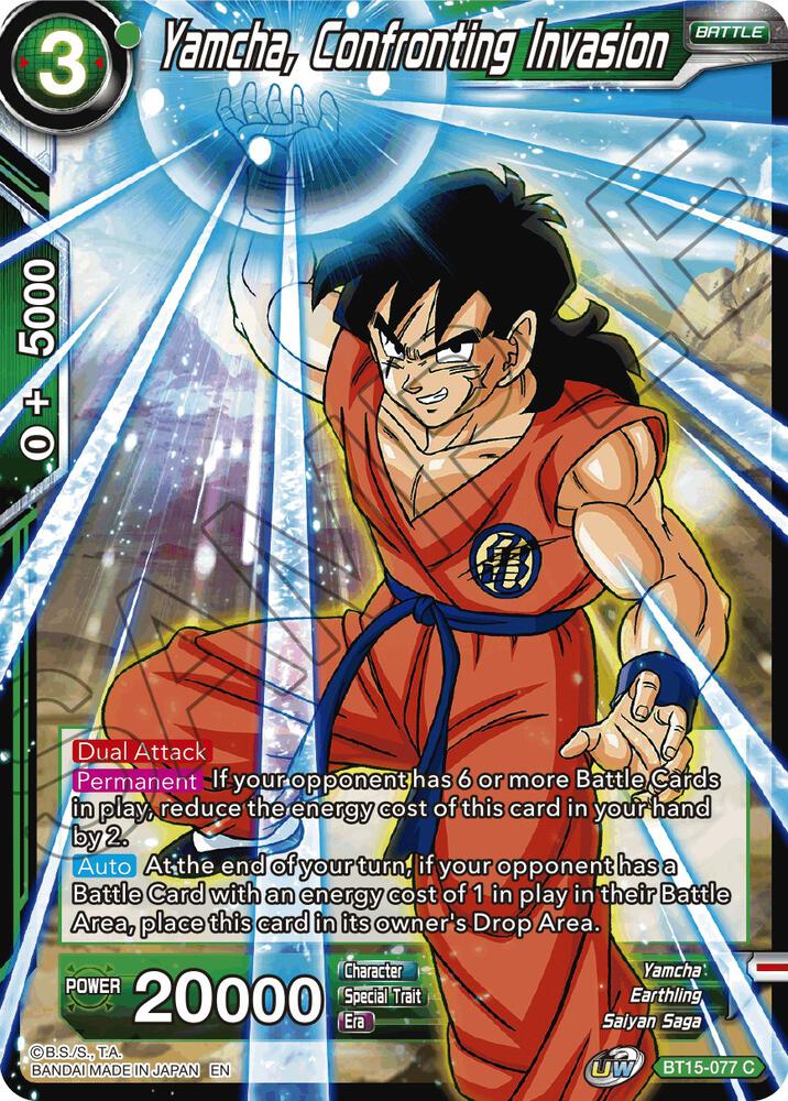 Yamcha, Confronting Invasion BT15-077 card from Saiyan Showdown