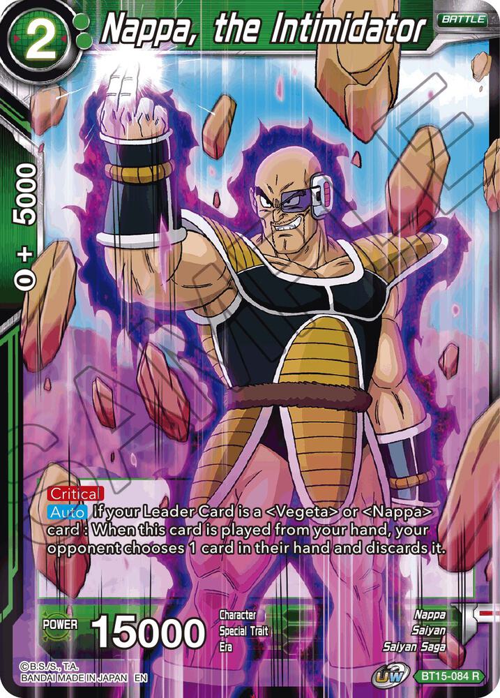 Nappa, the Intimidator BT15-084 card from Saiyan Showdown