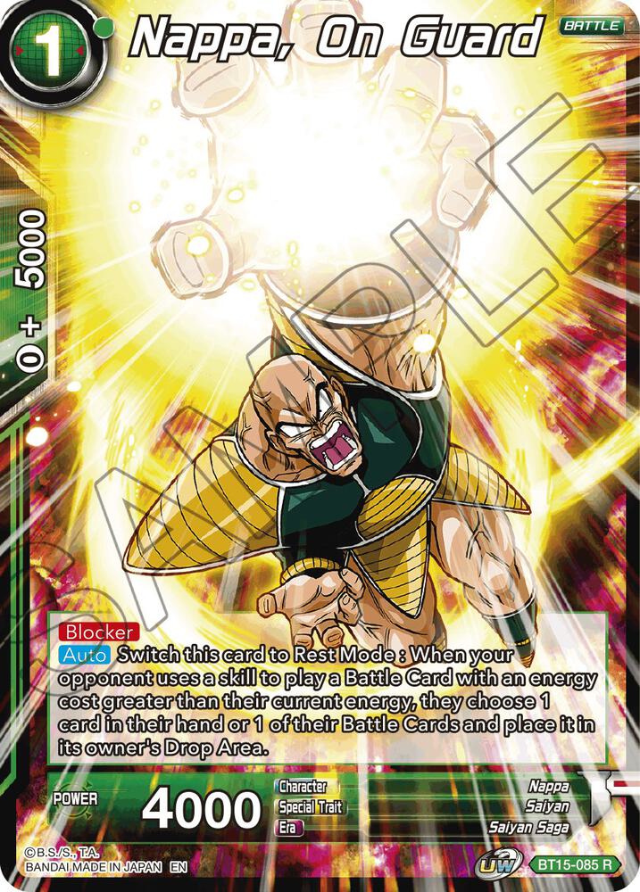 Nappa, on Guard BT15-085 card from Saiyan Showdown