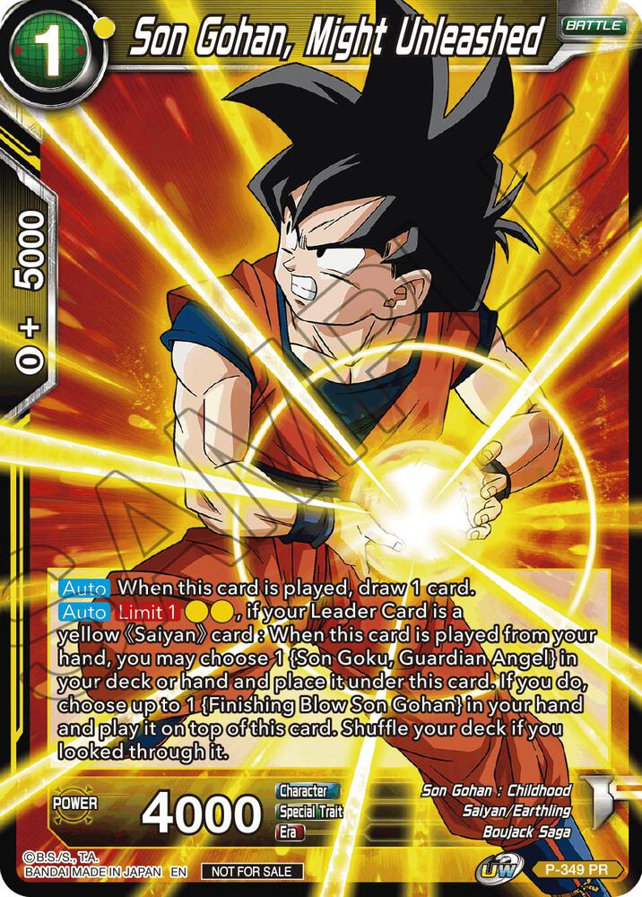 Son Gohan, Might Unleashed P-349 card from Tournament Promotion Cards