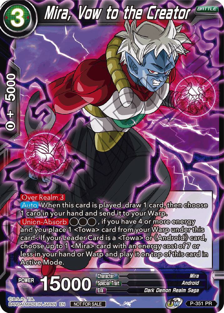 Mira, Vow to the Creator P-351 card from Tournament Promotion Cards