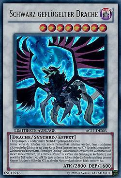 Black-Winged Dragon (German) - "Schwarz geflugelter Drache" AC11-DE003 card from Advent Calendar 2011 (Adventskalender)