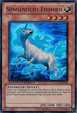 Sunlight Unicorn (German) - "Sonnenlicht-Einhorn" AC11-DE014 card from Advent Calendar 2011 (Adventskalender)