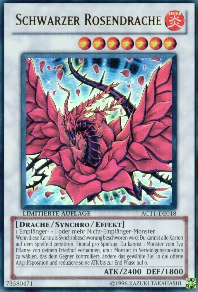 Black Rose Dragon (German) - "Schwarzer Rosendrache" AC11-DE018 card from Advent Calendar 2011 (Adventskalender)