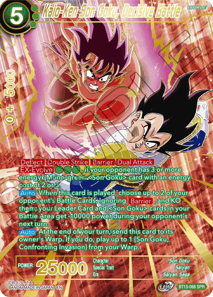 Kaio-Ken Son Goku, Decisive Battle (SPR) BT15-066 card from Saiyan Showdown