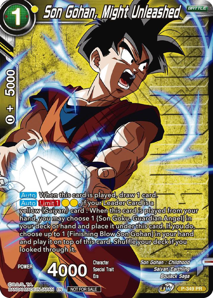 Son Gohan, Might Unleashed (Winner Stamped) P-349 card from Tournament Promotion Cards