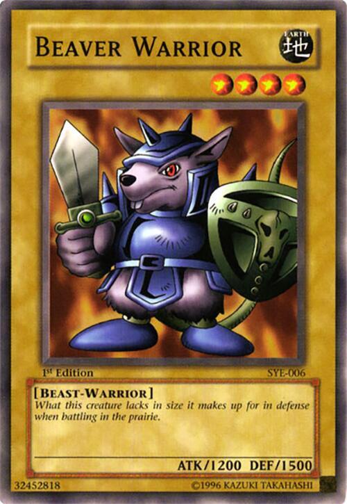 Beaver Warrior SYE-006 card from Starter Deck: Yugi Evolution