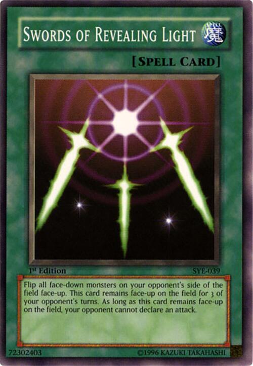 Swords of Revealing Light SYE-039 card from Starter Deck: Yugi Evolution