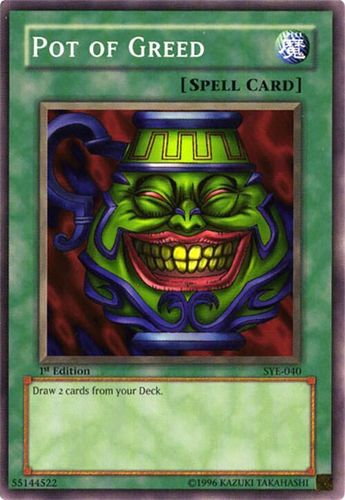 Pot of Greed SYE-040 card from Starter Deck: Yugi Evolution