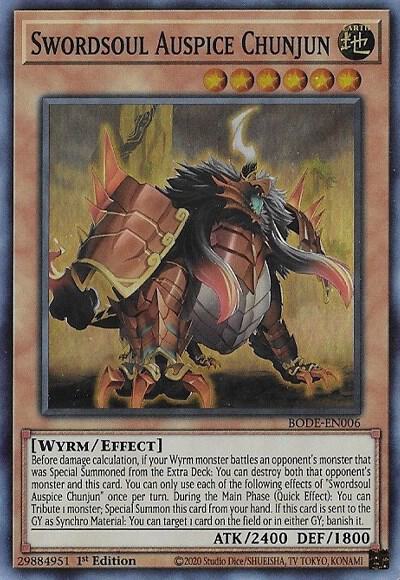 Swordsoul Auspice Chunjun BODE-EN006 card from Burst of Destiny