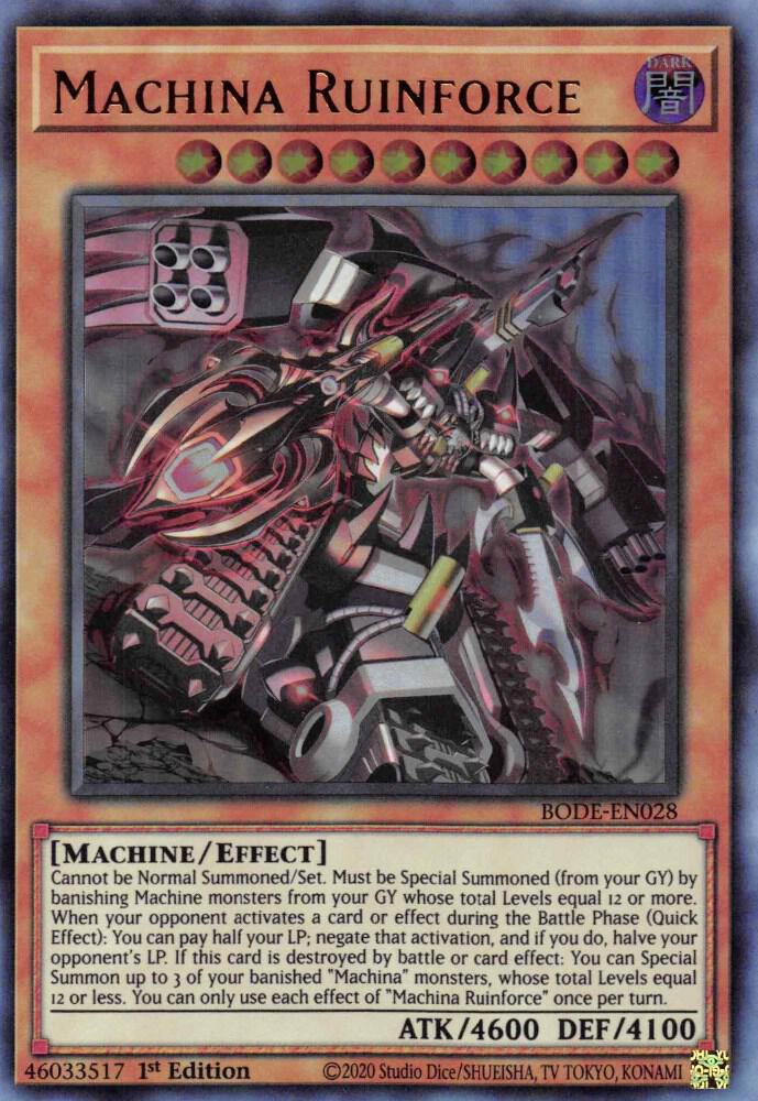 Machina Ruinforce BODE-EN028 card from Burst of Destiny