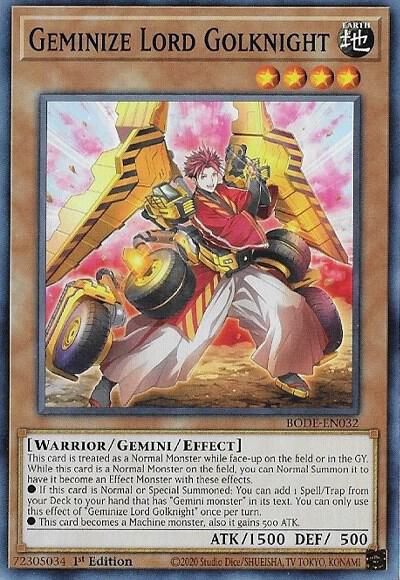 Geminize Lord Golknight BODE-EN032 card from Burst of Destiny