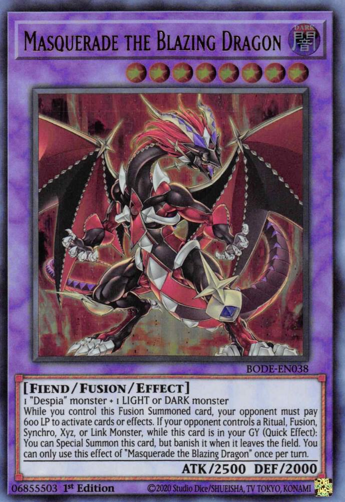 Masquerade the Blazing Dragon BODE-EN038 card from Burst of Destiny