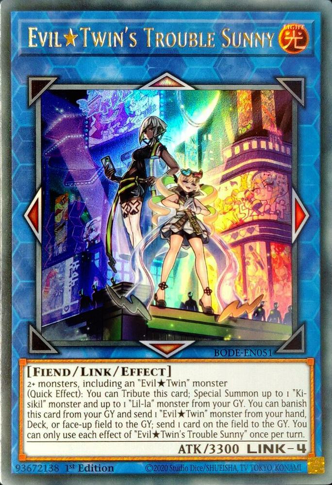 Evil Twin's Trouble Sunny BODE-EN051 card from Burst of Destiny