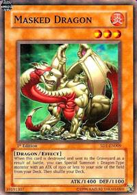 Masked Dragon SD1-EN009 card from Structure Deck: Dragon's Roar