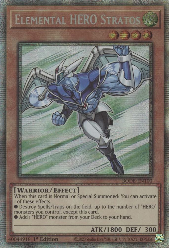 Elemental HERO Stratos (Starlight Rare) BODE-EN100 card from Burst of Destiny