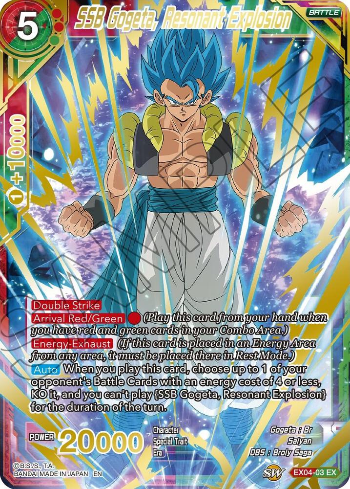 SSB Gogeta, Resonant Explosion (Gold Stamped) EX04-03 card from Mythic Booster