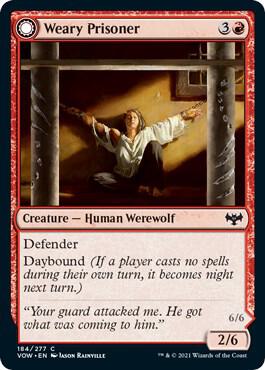 Weary Prisoner 184 card from Innistrad: Crimson Vow