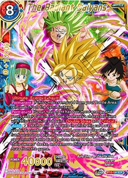 The Radiant Saiyans BT15-154 card from Saiyan Showdown