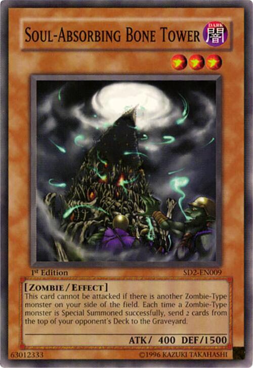 Soul-Absorbing Bone Tower SD2-EN009 card from Structure Deck: Zombie Madness