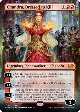 Chandra, Dressed to Kill (Borderless) 279 card from Innistrad: Crimson Vow