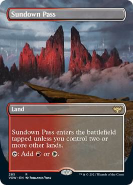Sundown Pass (Borderless) 285 card from Innistrad: Crimson Vow