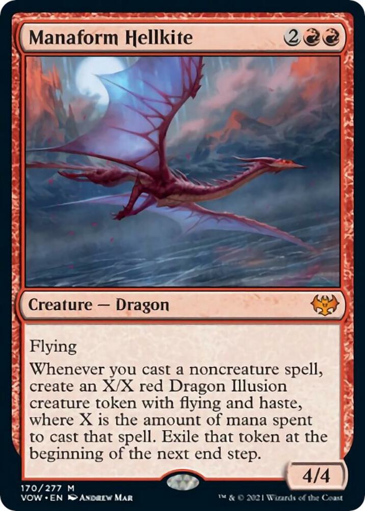 Manaform Hellkite 170 card from Innistrad: Crimson Vow