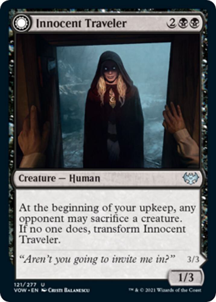 Innocent Traveler 121 card from Innistrad: Crimson Vow