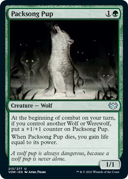 Packsong Pup 213 card from Innistrad: Crimson Vow