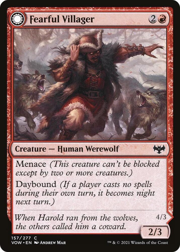 Fearful Villager 157 card from Innistrad: Crimson Vow