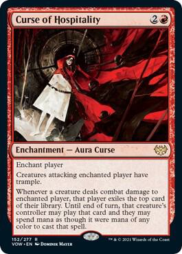 Curse of Hospitality 152 card from Innistrad: Crimson Vow