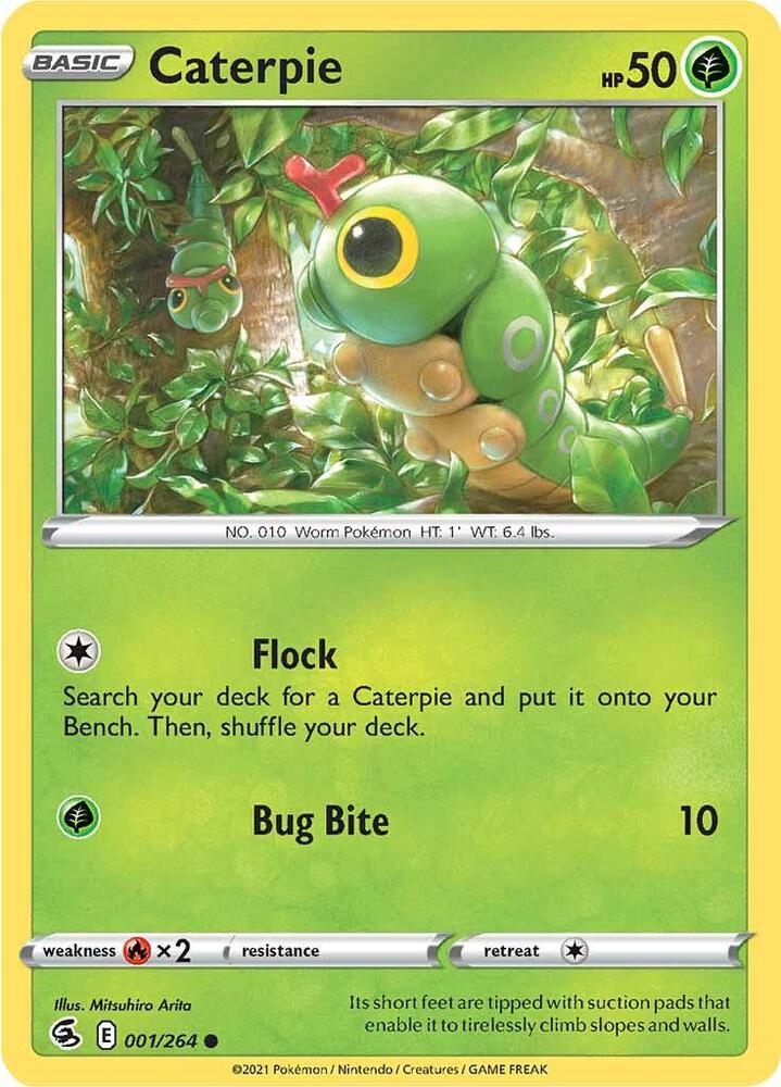 Caterpie 001/264 card from SWSH08: Fusion Strike