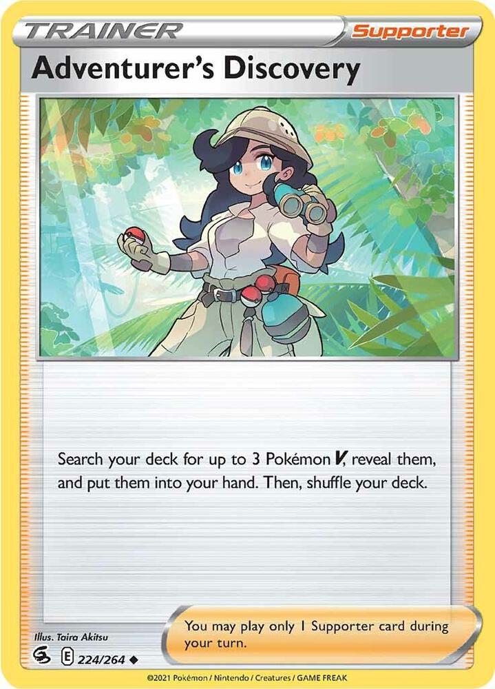 Adventurer's Discovery 224/264 card from SWSH08: Fusion Strike