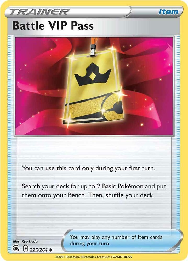 Battle VIP Pass 225/264 card from SWSH08: Fusion Strike