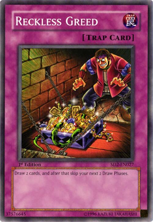 Reckless Greed SD2-EN027 card from Structure Deck: Zombie Madness