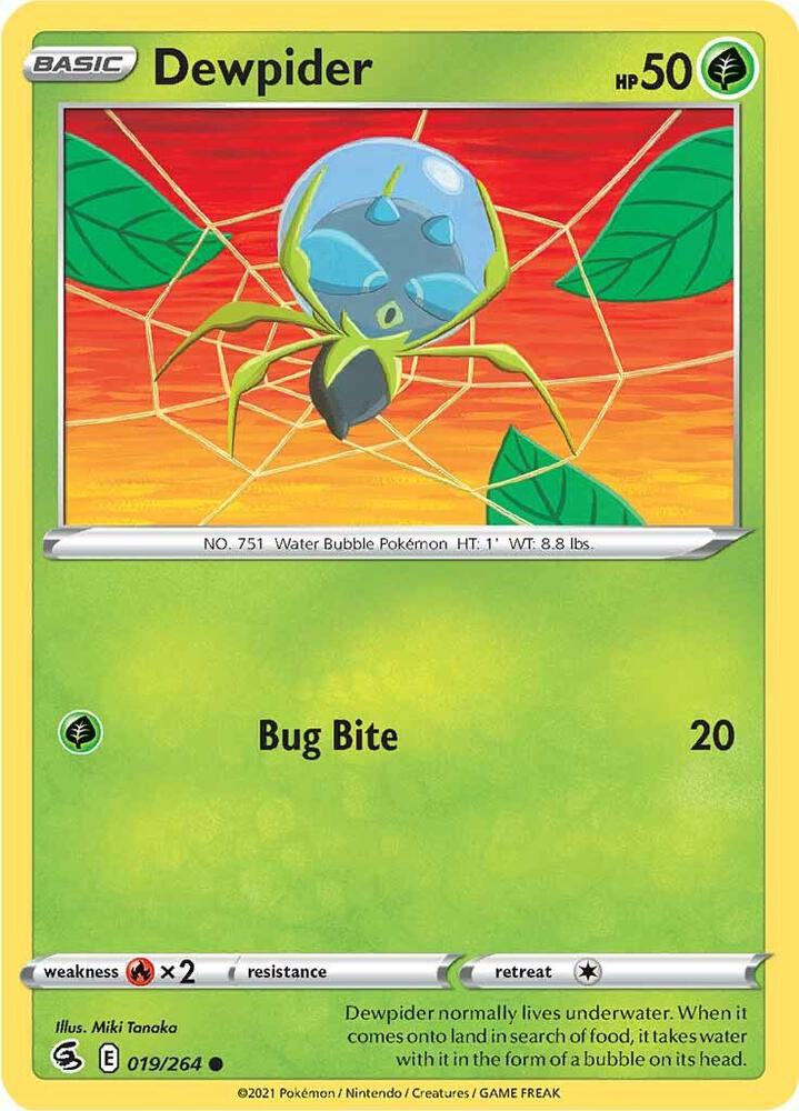 Dewpider 019/264 card from SWSH08: Fusion Strike