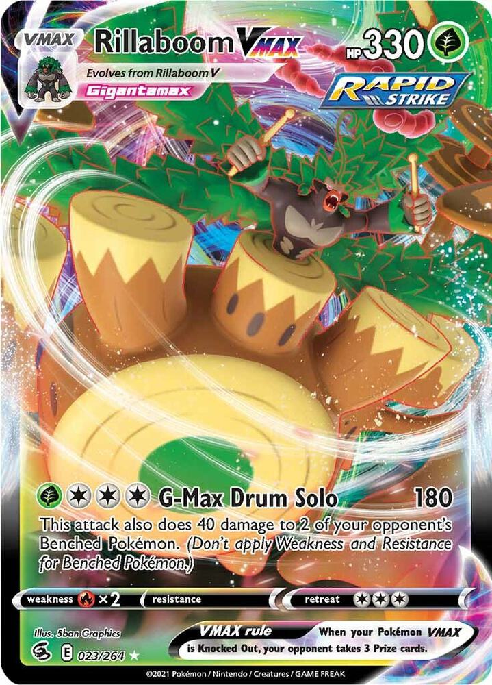 Rillaboom VMAX 023/264 card from SWSH08: Fusion Strike