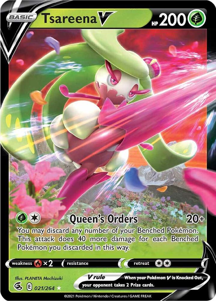 Tsareena V 021/264 card from SWSH08: Fusion Strike