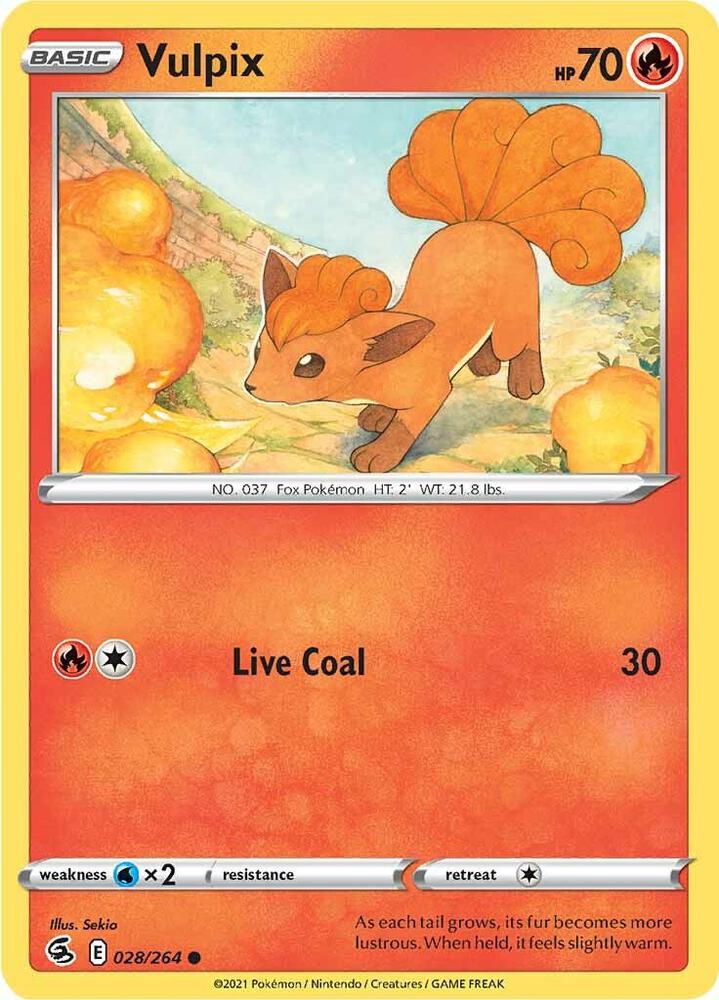 Vulpix (28) 028/264 card from SWSH08: Fusion Strike