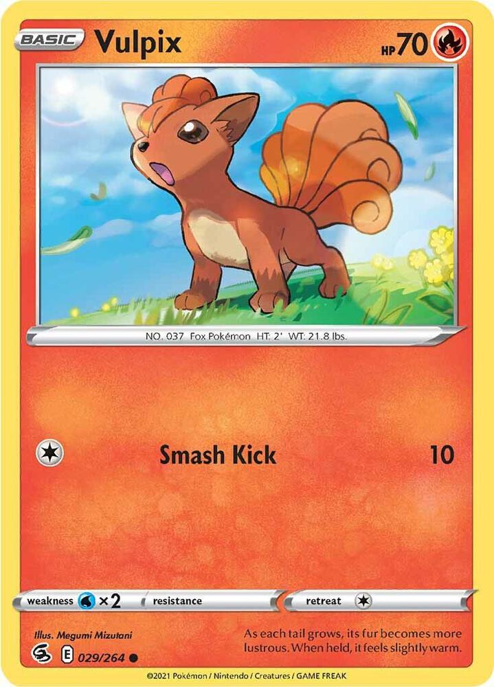 Vulpix (29) 029/264 card from SWSH08: Fusion Strike