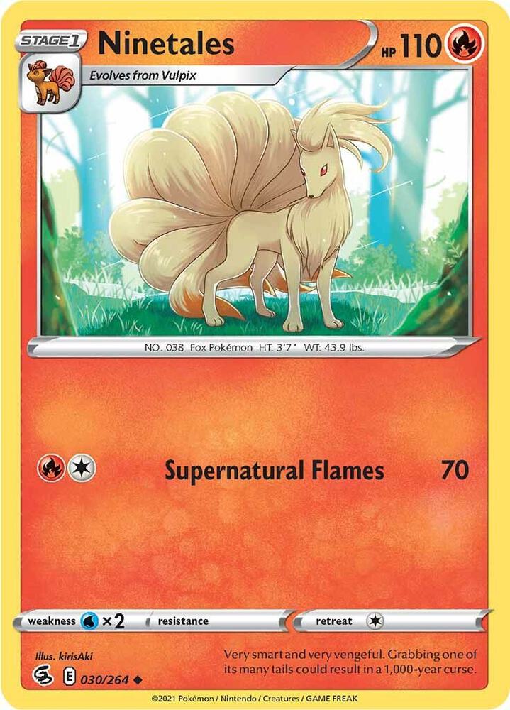Ninetales (30) 030/264 card from SWSH08: Fusion Strike