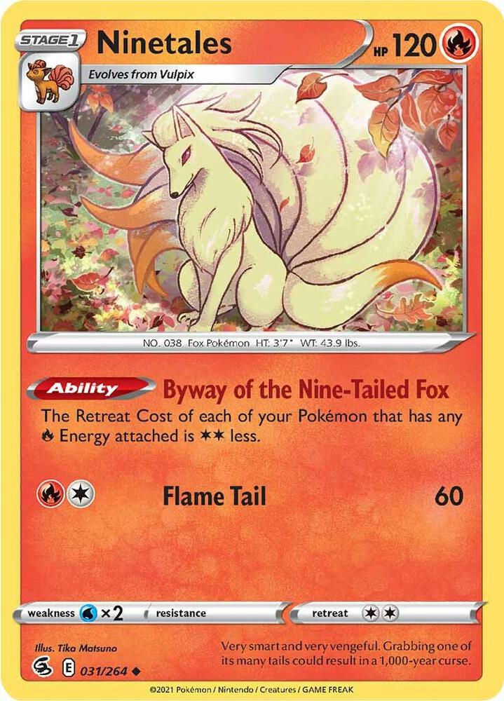 Ninetales (31) 031/264 card from SWSH08: Fusion Strike