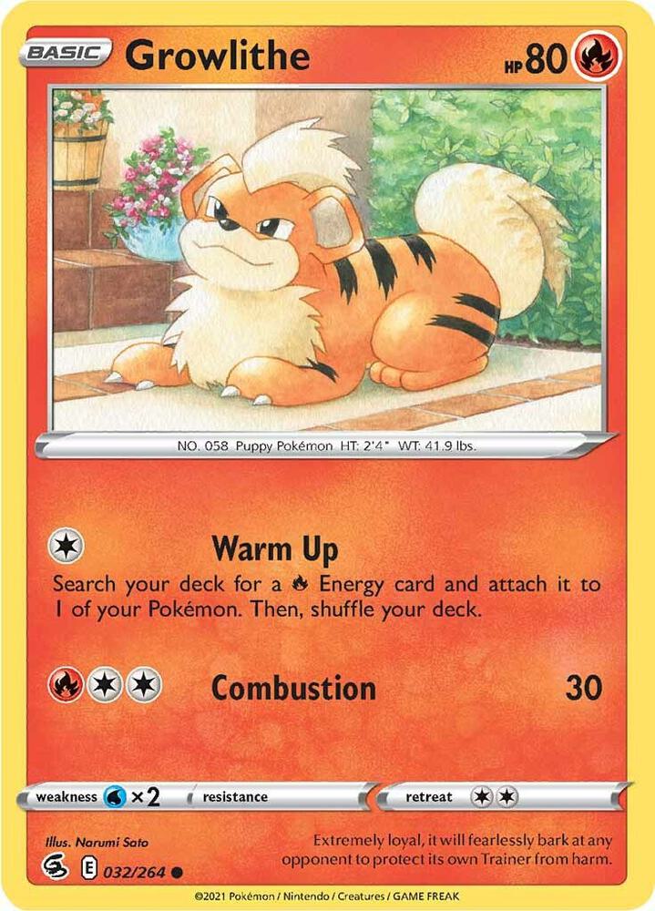Growlithe 032/264 card from SWSH08: Fusion Strike