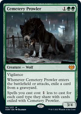 Cemetery Prowler 191 card from Innistrad: Crimson Vow