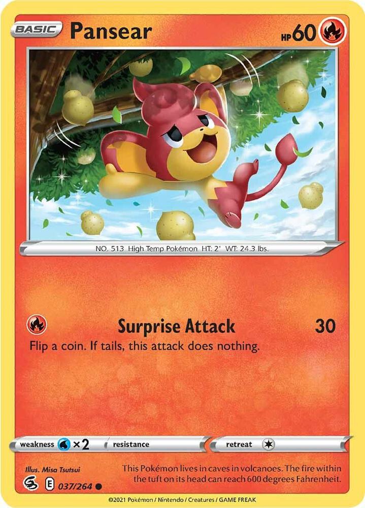 Pansear 037/264 card from SWSH08: Fusion Strike