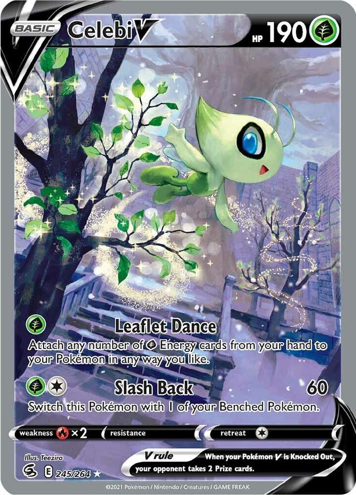 Celebi V (Alternate Full Art) 245/264 card from SWSH08: Fusion Strike
