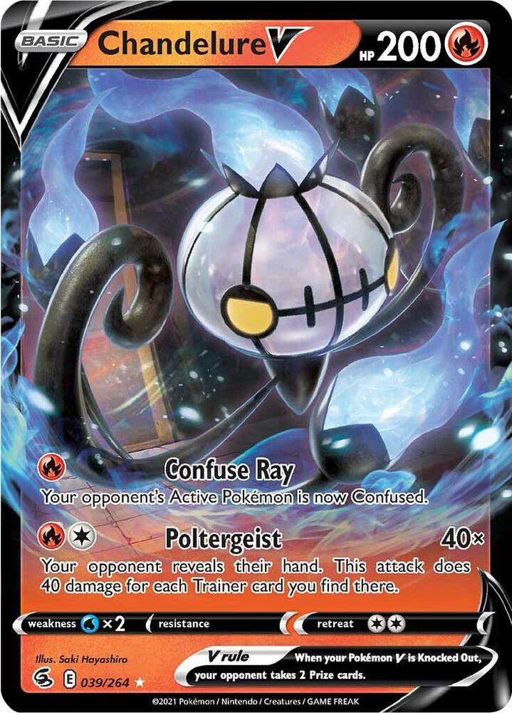 Chandelure V 039/264 card from SWSH08: Fusion Strike