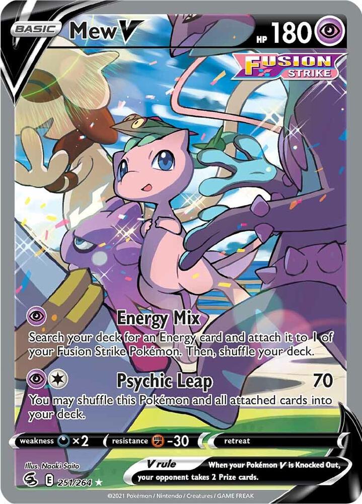 Mew V (Alternate Full Art) 251/264 card from SWSH08: Fusion Strike