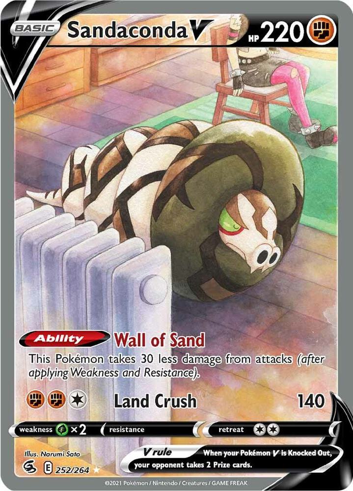 Sandaconda V (Alternate Full Art) 252/264 card from SWSH08: Fusion Strike